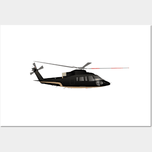 Black and Beige Stylish Helicopter Posters and Art